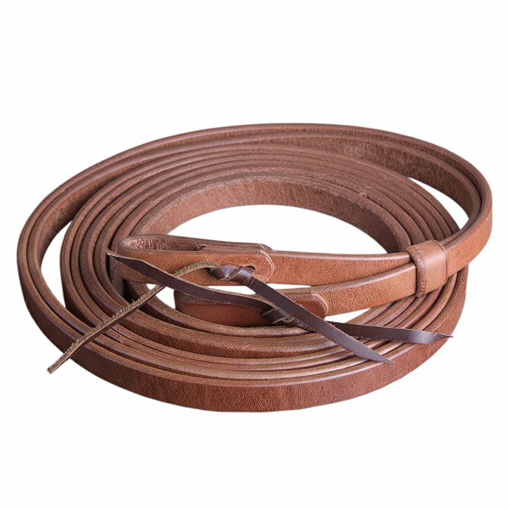 HL Hilason Leather Horse Split Reins Water Loops Tie Laces