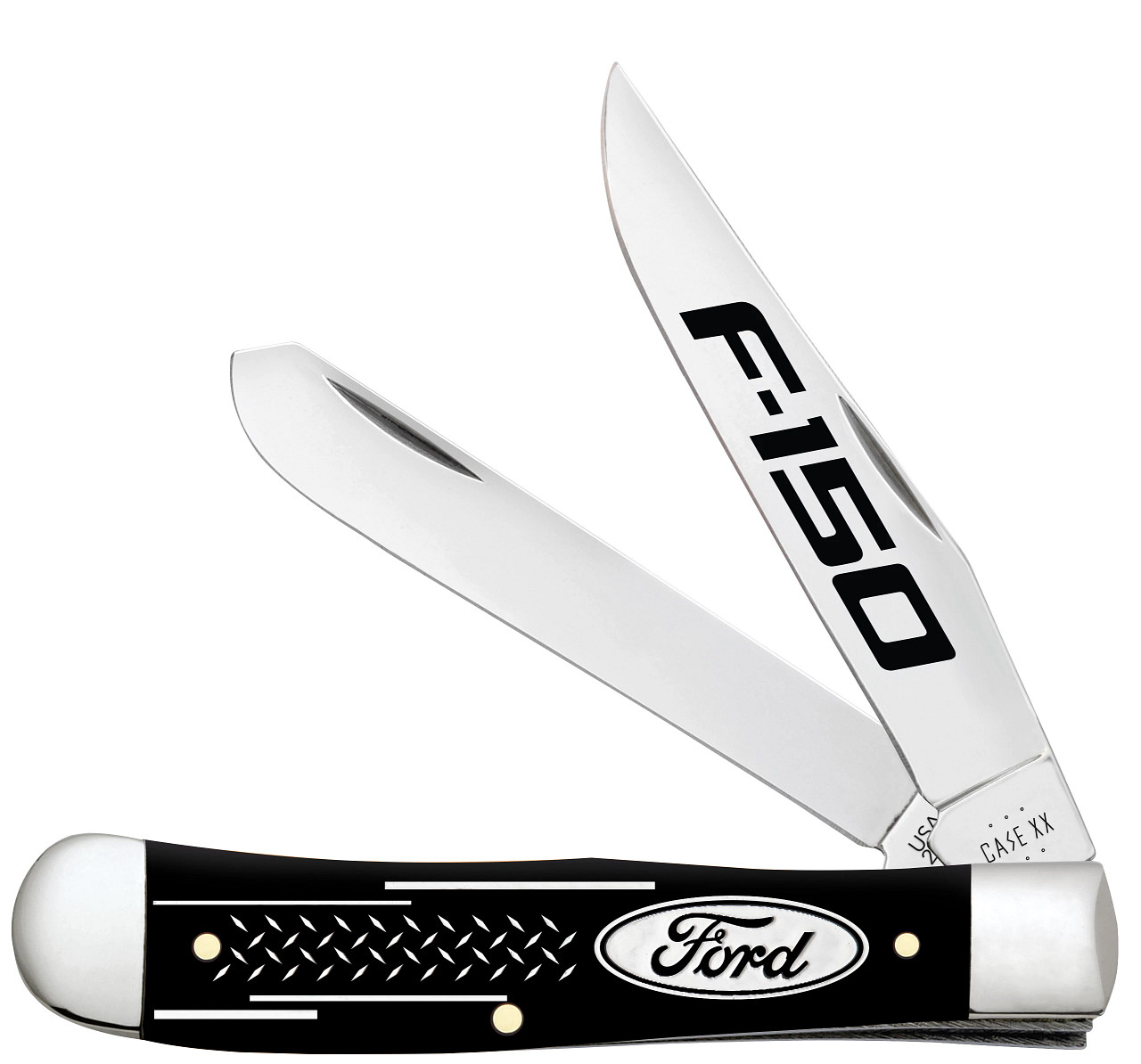 Case XX Knives Ford Trapper 14335 Black Delrin Stainless Steel Pocket Knife