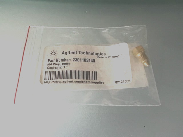NEW! Agilent Technologies 2301103140 M6 Plug, Brass