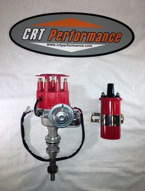 FORD 351C/M 400-429-460 SMALL MALE CAP HEI DISTRIBUTOR RED + 45K VOLT COIL RED