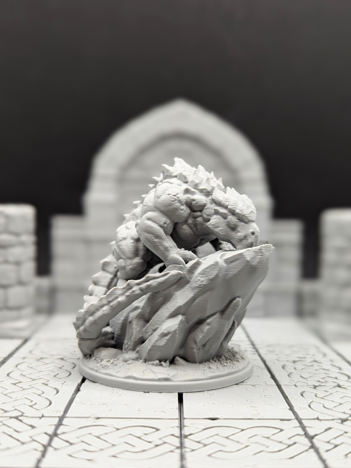 Young Stone Dragon Miniature 59mm x 60mm – 3D Printed DnD / RPG Monster Figure