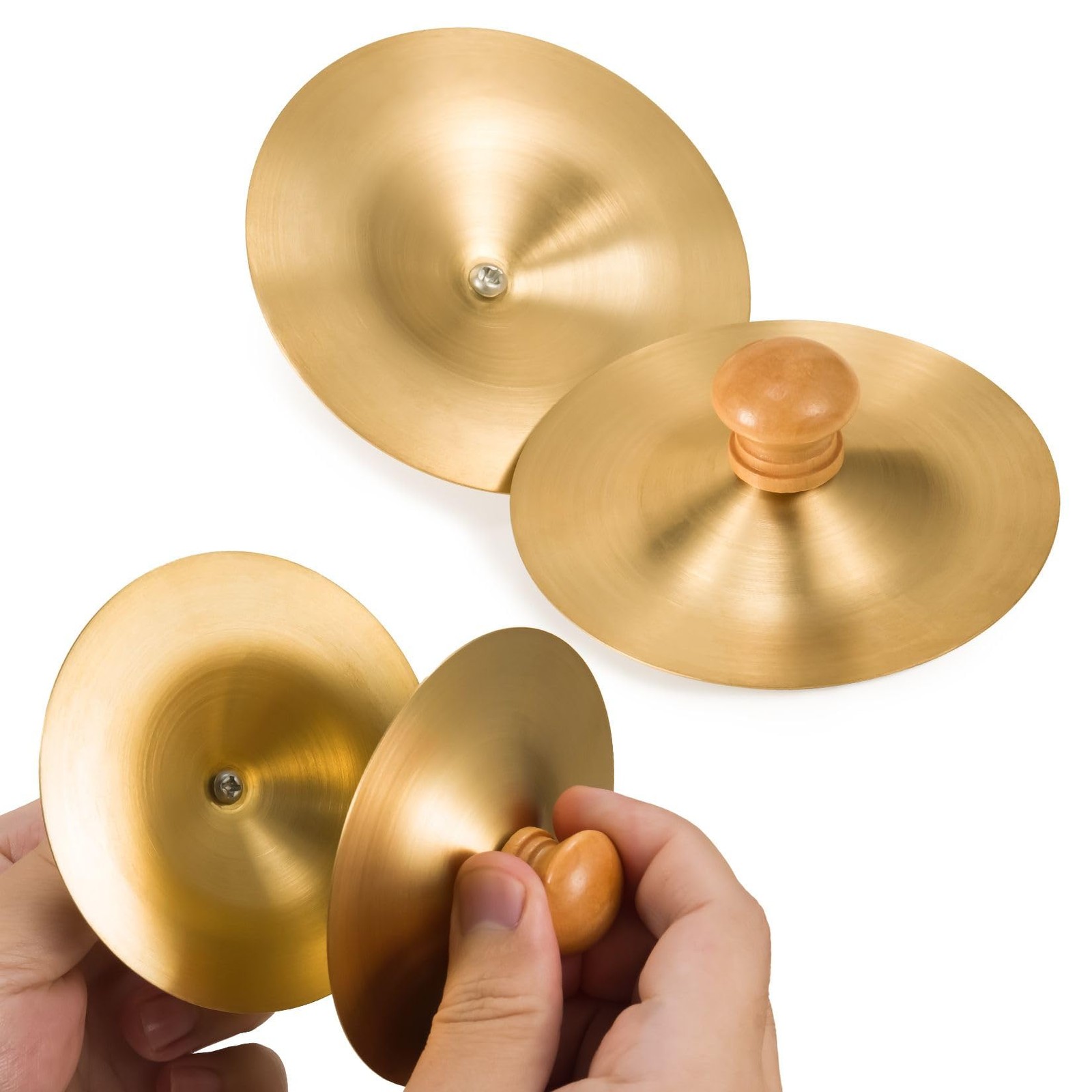 Professional Copper Finger Cymbals Pair - 3.5" (9cm) Mini Percussion for Bell...