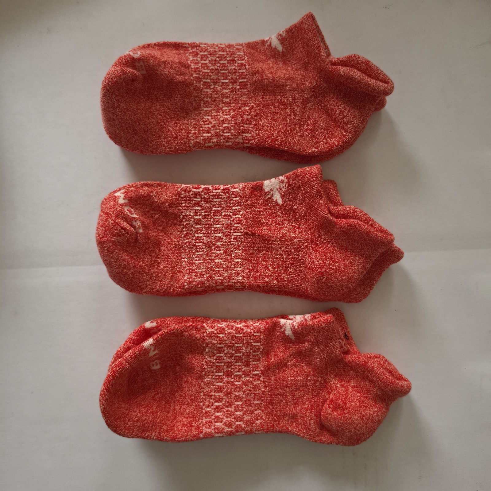 Bombas - Ankle Socks - All Purpose - Size LG - Red/Salmon - 3 Pack