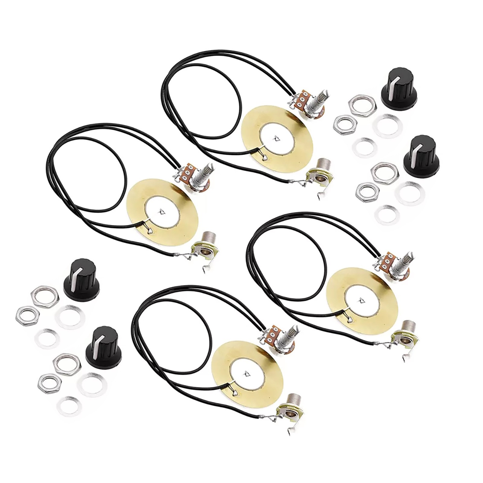 4Pcs 50MM Guitar Piezo Transducer Pickup Open Pickup For Guitar Mandolin Violin