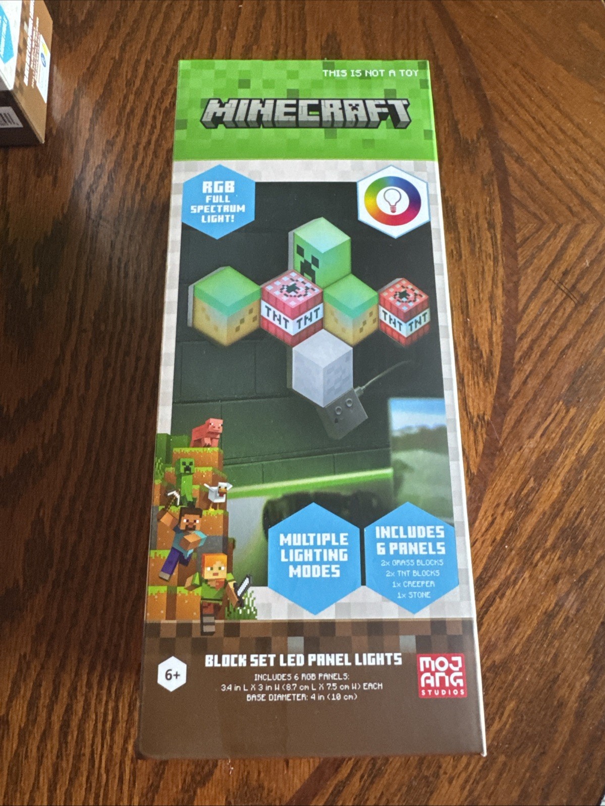 Minecraft MOB and Blocks LED RGB Panel Set of 6 Novelty Wall NEW IN BOX