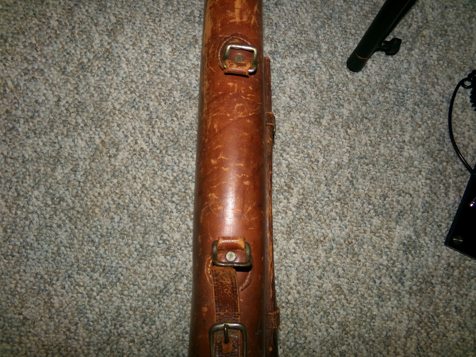 Antique Leather Rifle Gun Hard Case
