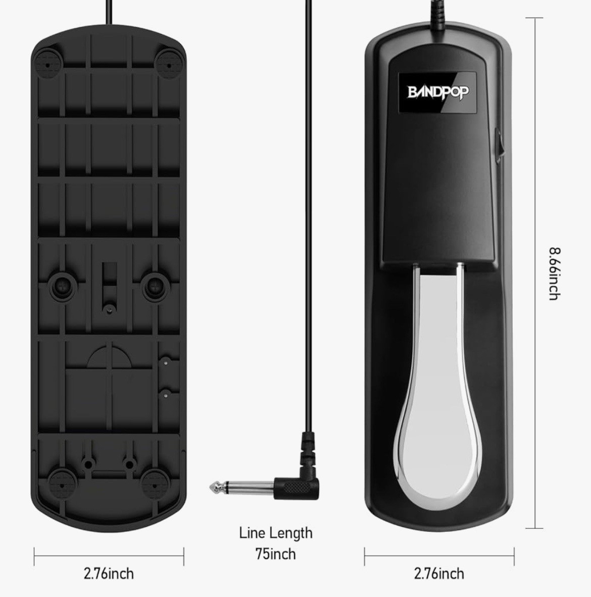 Bandpop Universal Sustain Pedal for Keyboard, Digital Piano