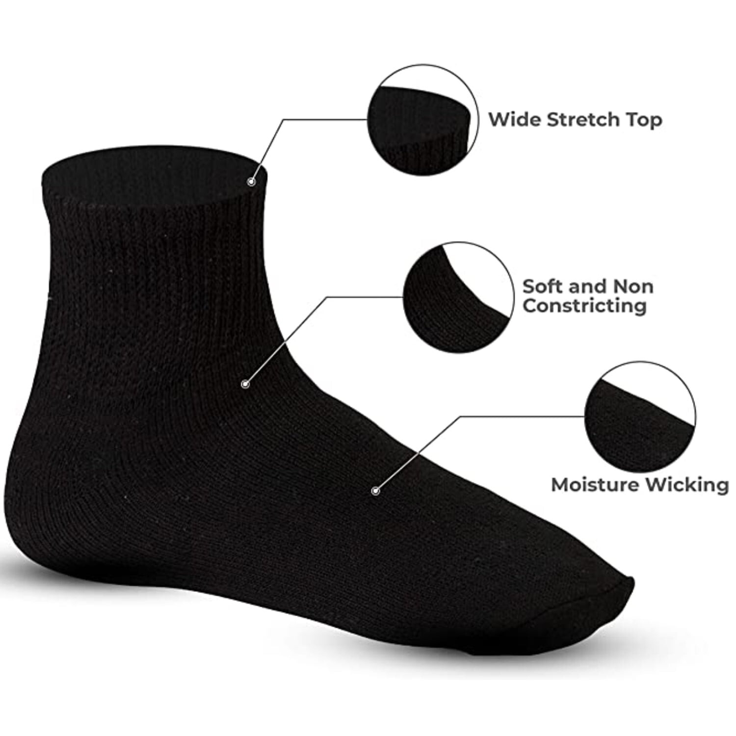12 Pairs Men diabetic Ankle Socks Health Circulatory Cotton Size9-11 10-13 13-15