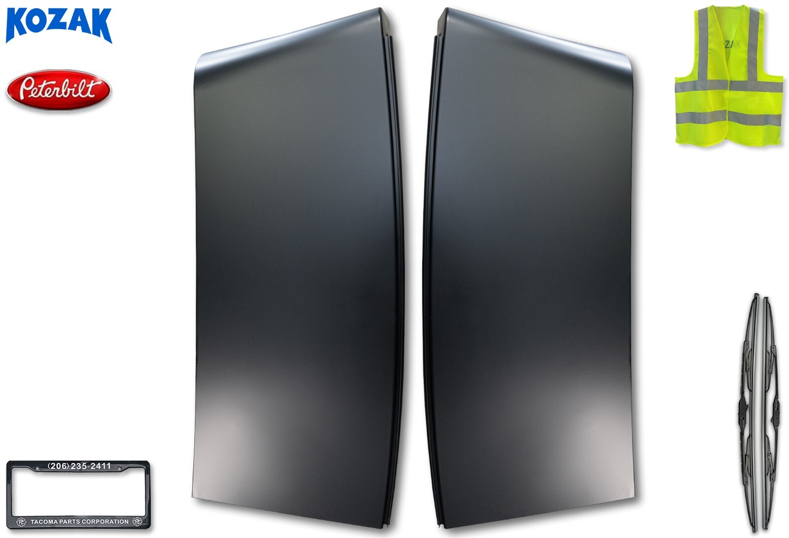 Cab Cabin Upper Side Sleeper Fairing Extenders Set for Peterbilt 579 2013-2021
