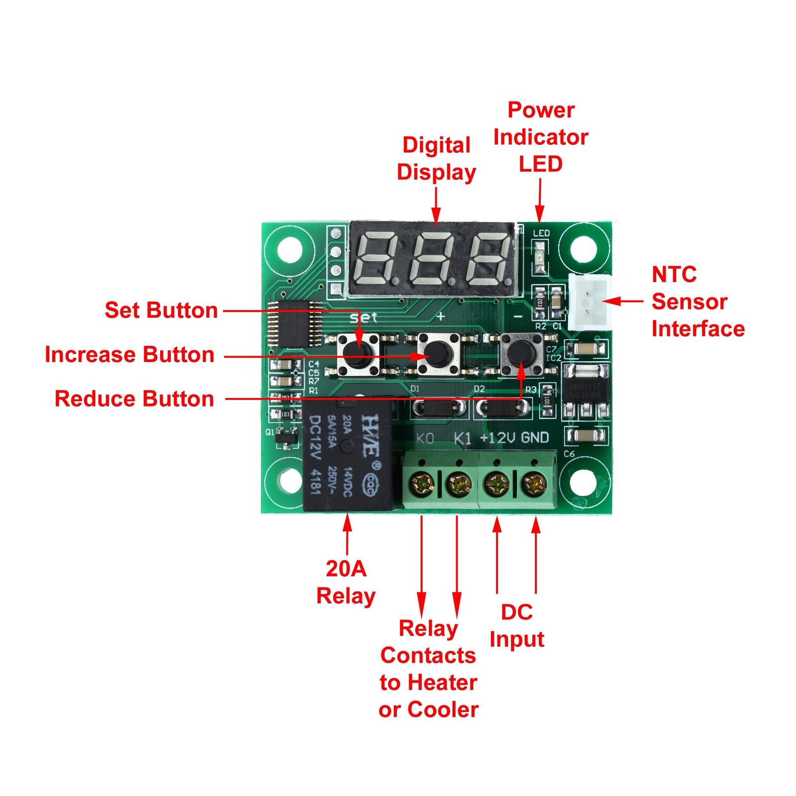 W1209 24V -50 - 110C Digital Thermostat Temperature Control Switch Sensor Module