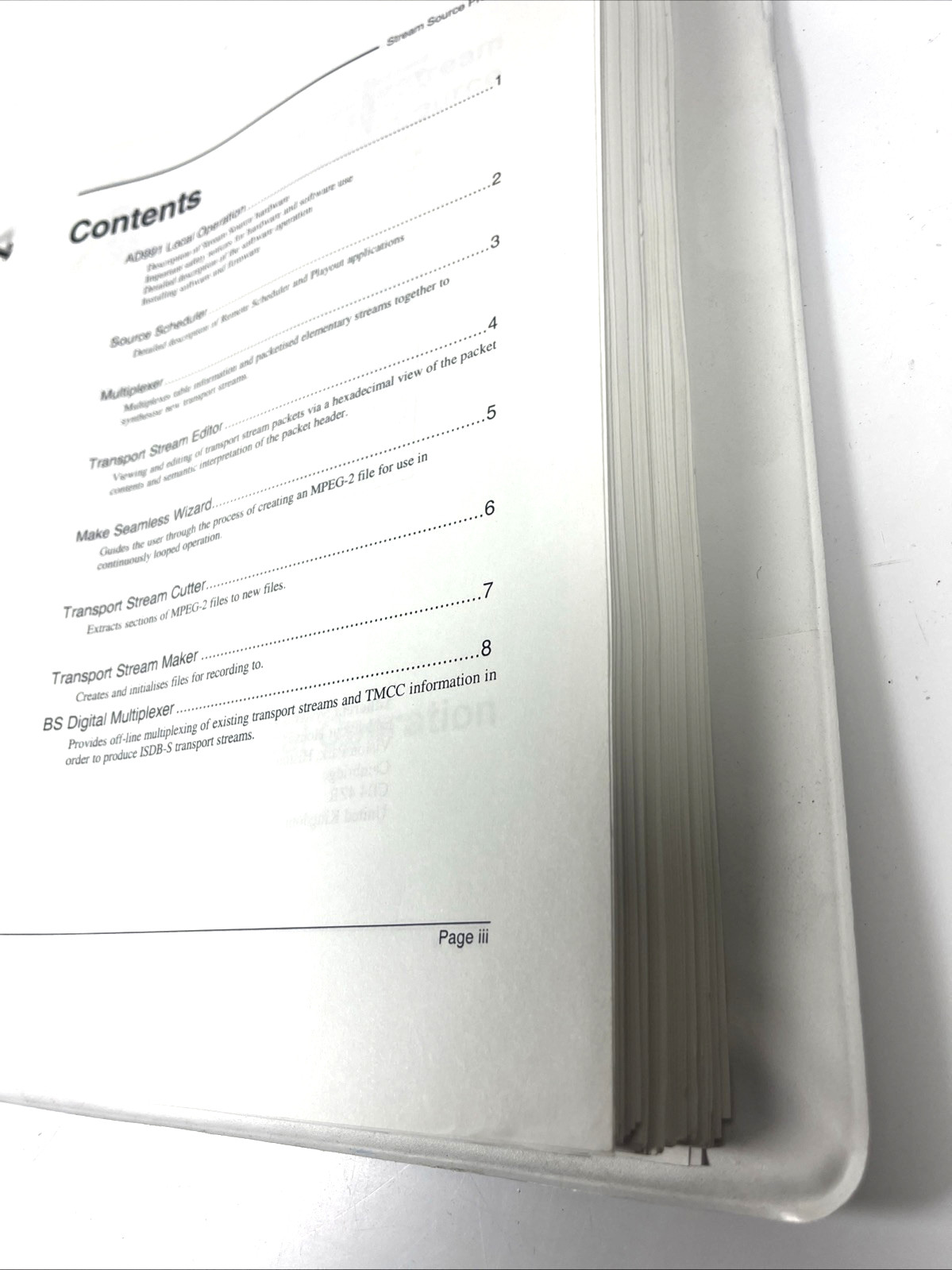 Adherent Tektronix AD991 STREAMSOURCE User Guide Manual