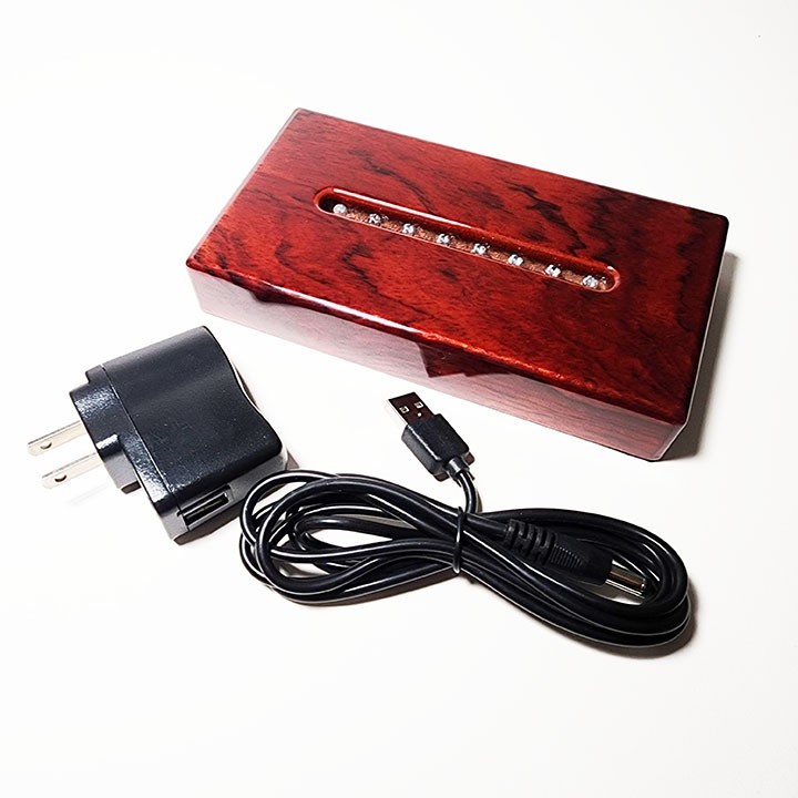 Gloss Rosewood LED Lighted Display Base for Crystal Glass Acrylic Awards-USB/AC