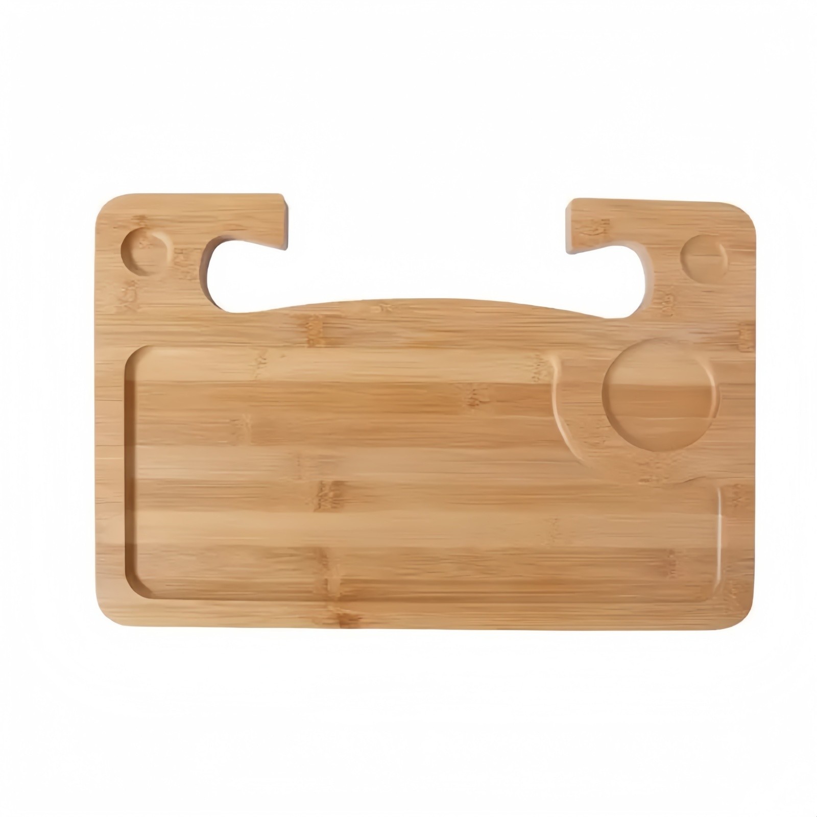 Bamboo Car Steering Wheel Desk Double-Sided Steering Wheel Tray Desk Multiuse