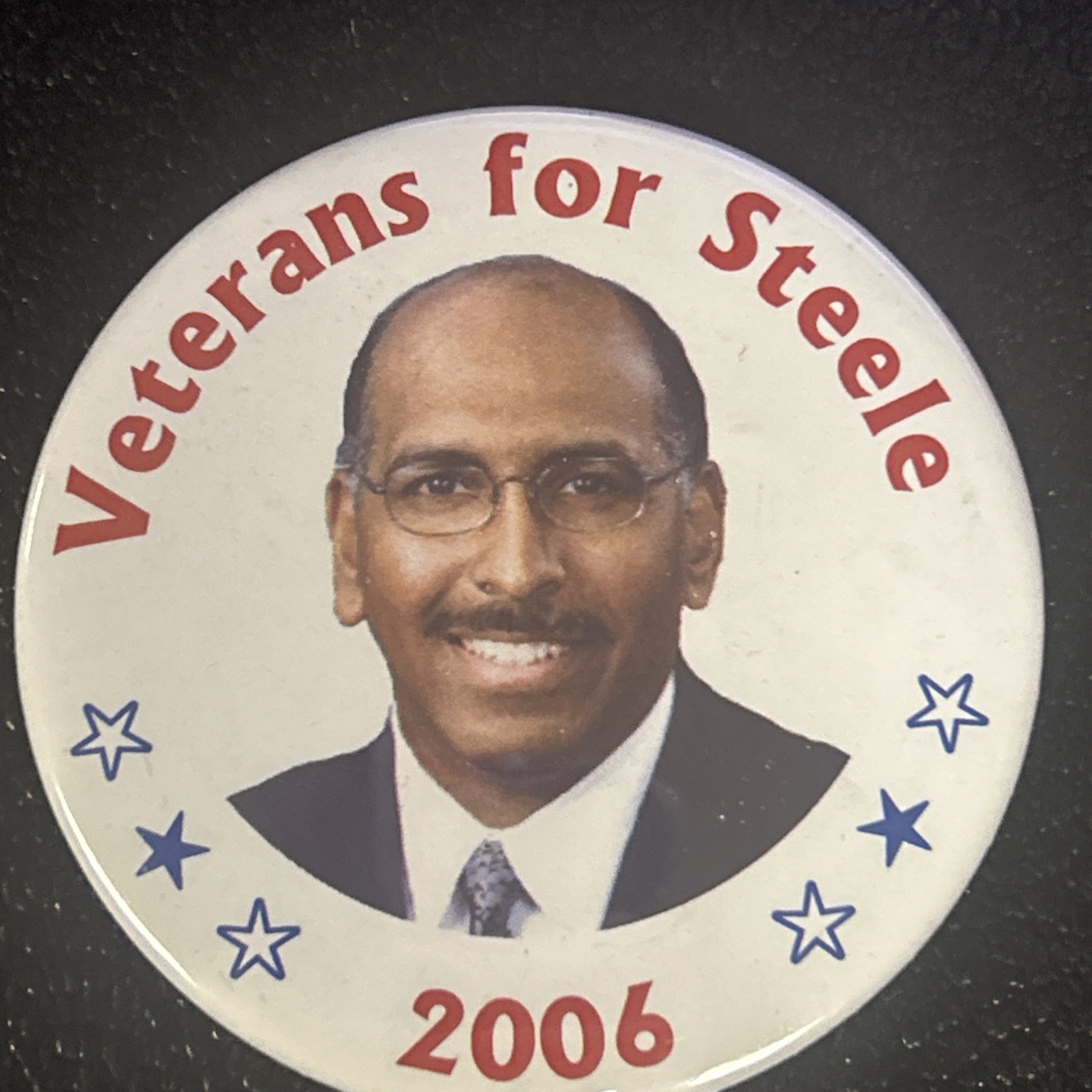 Veterans for Steele 2006 Maryland  3” pinback button pin