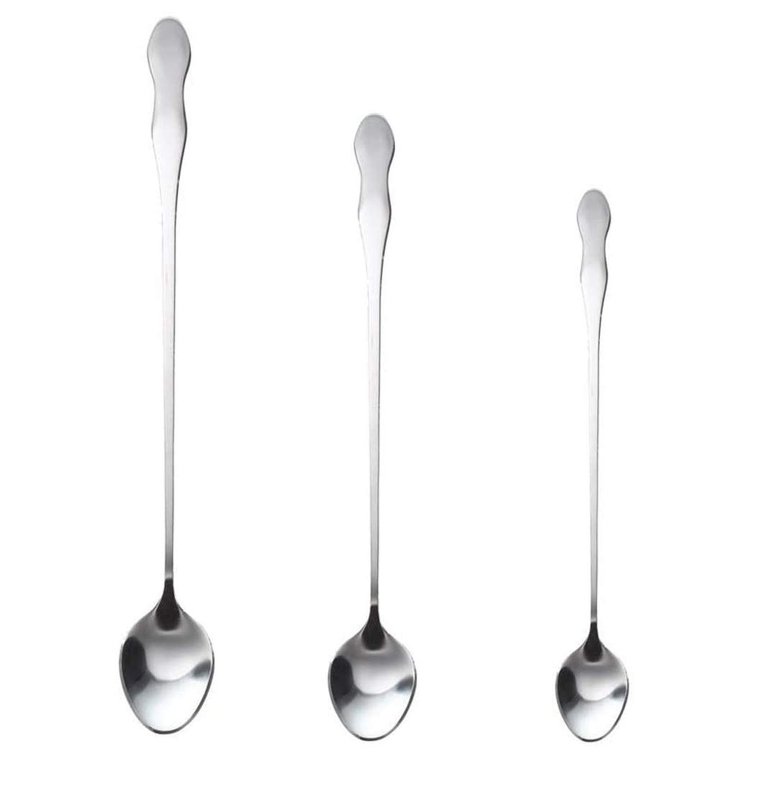 SellerWay Long Handle Spoon, 8 & 10 & 12-inch Stainless Steel Iced Teaspoon f...