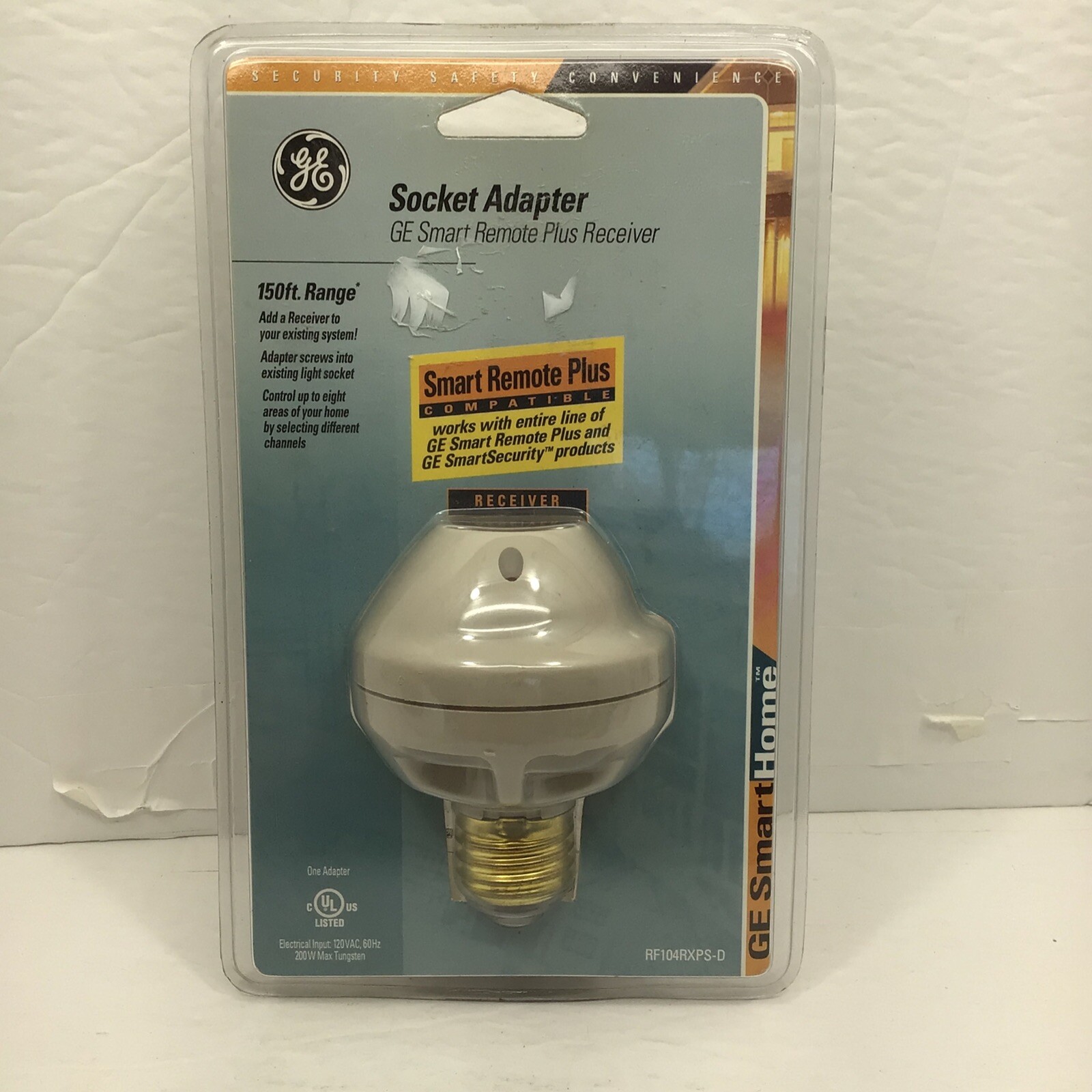 NEW GE SmartHome Ceiling Light Socket Adapter SmartRemote RF104RXPS-D