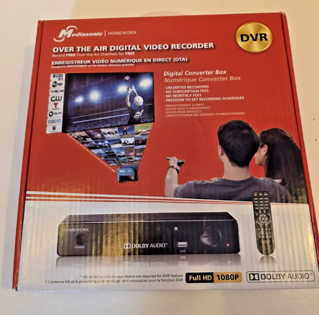 MediaSonic HomeWorx HW-150PVR OTA Over The Air Digital Video Recorder DVR Record