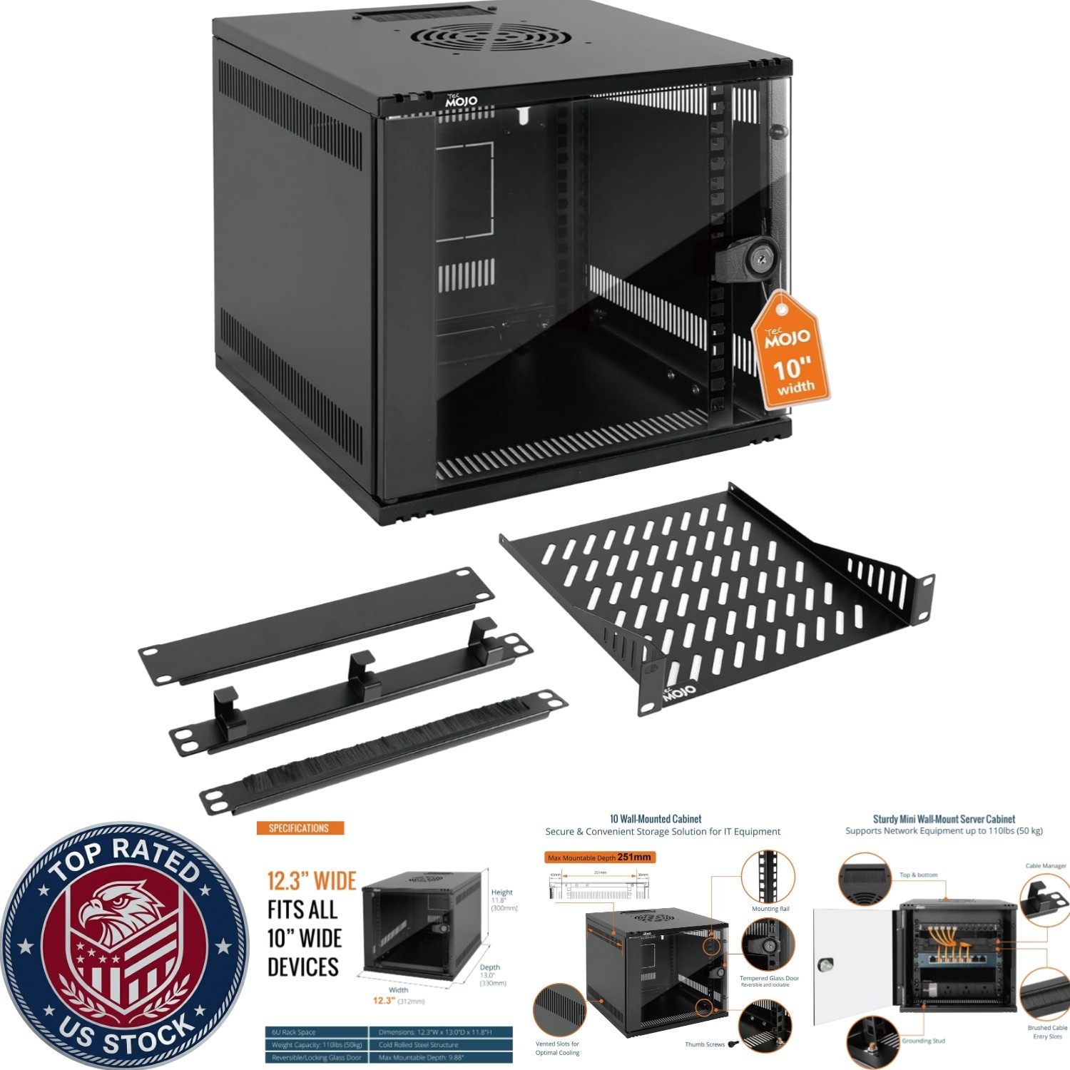 Space-Saving 6U 10 Inch Network Rack - Ideal for Home and Professional Use