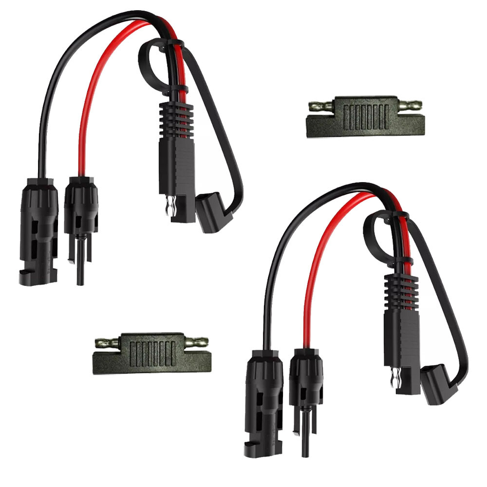 2x Solar Panel Extension Cable 2FT 10AWG, SAE to SAE Polarity Reverse Adapter