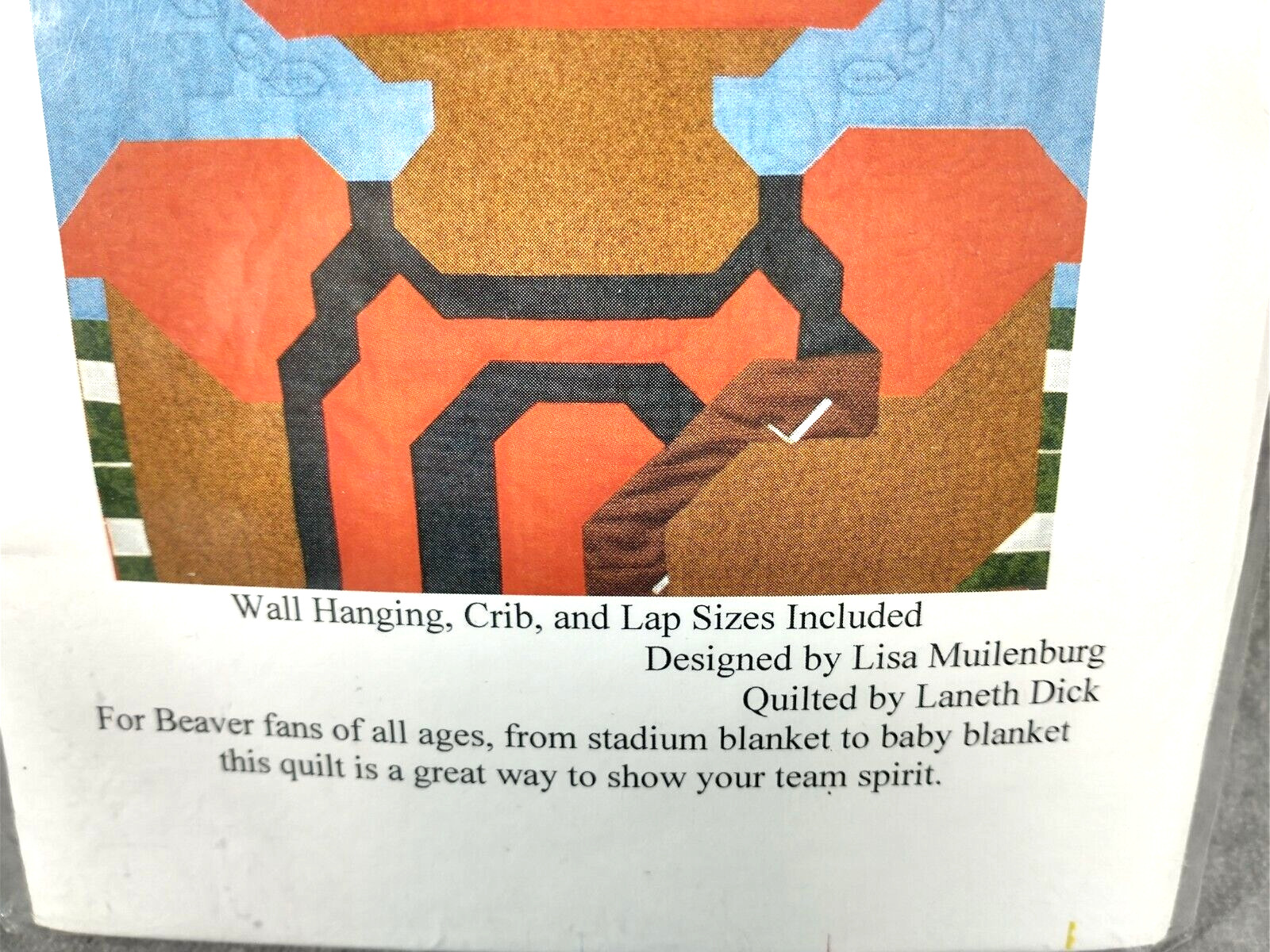 Oregon State Football Beaver Pieced Quilt Pattern Counted Quilts CQ-004B