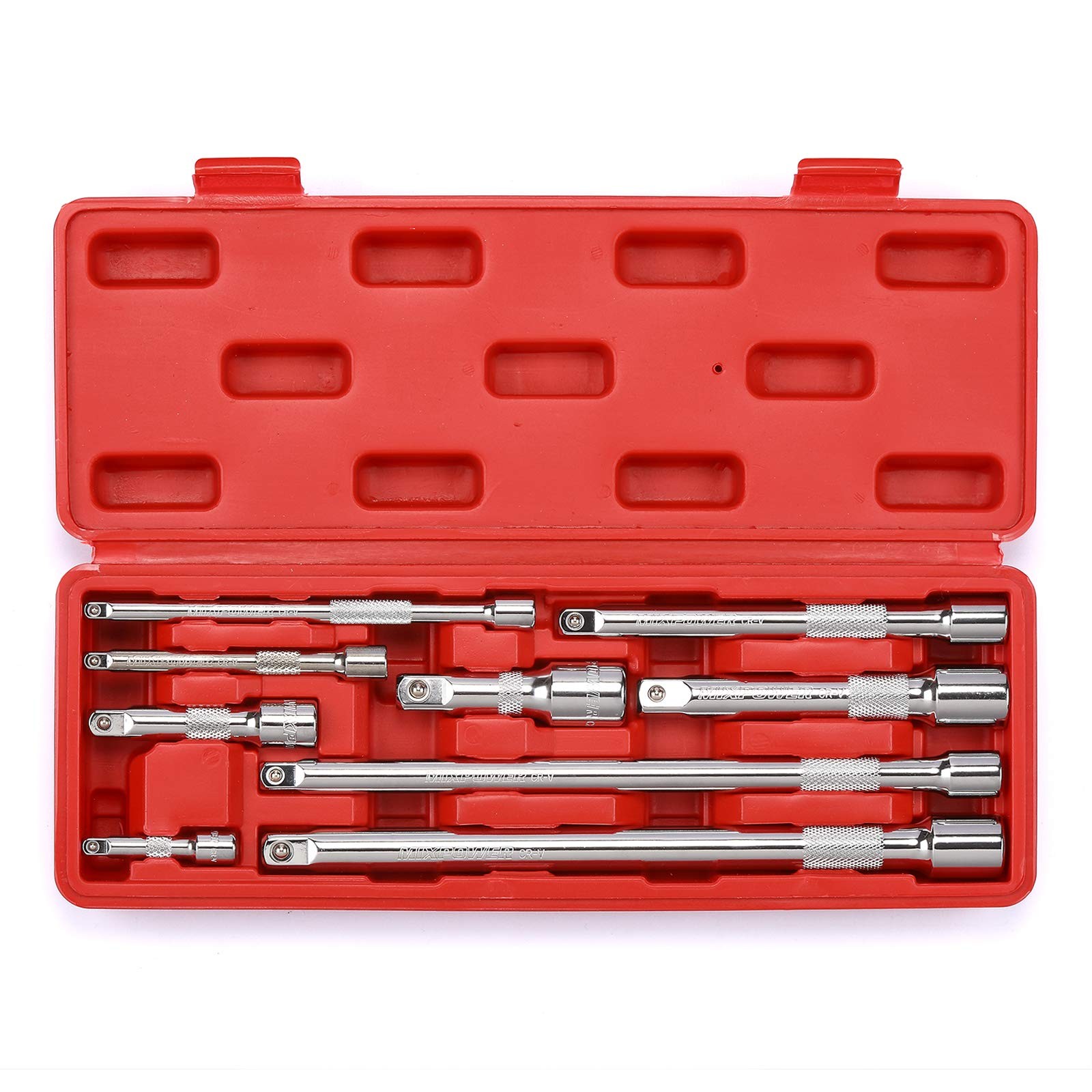 MIXPOWER 9-Piece Extension Bar Set, 1/4", 3/8" and 1/2" Drive Socket One Size