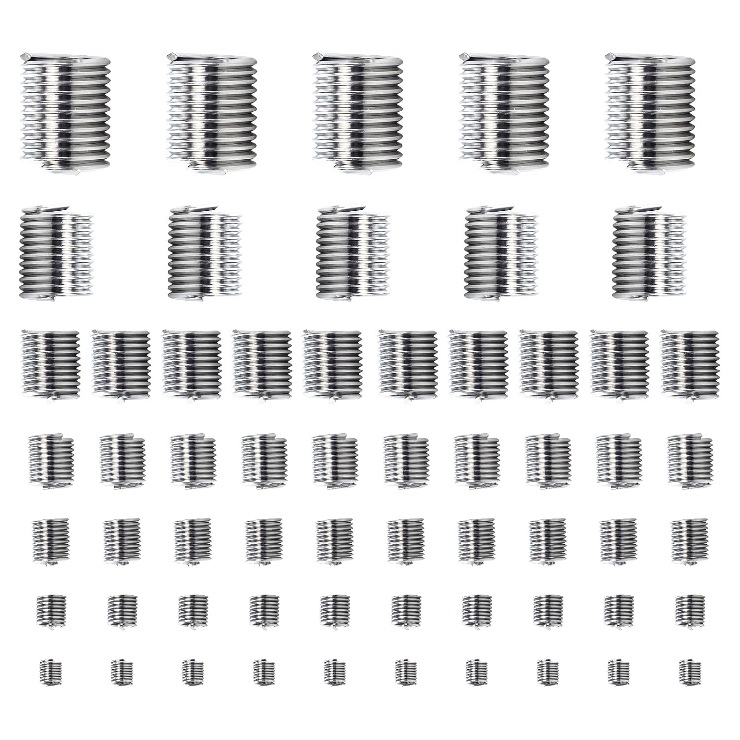 60Pcs Wire Thread Inserts, Coiled Helicoil Wire Inner
