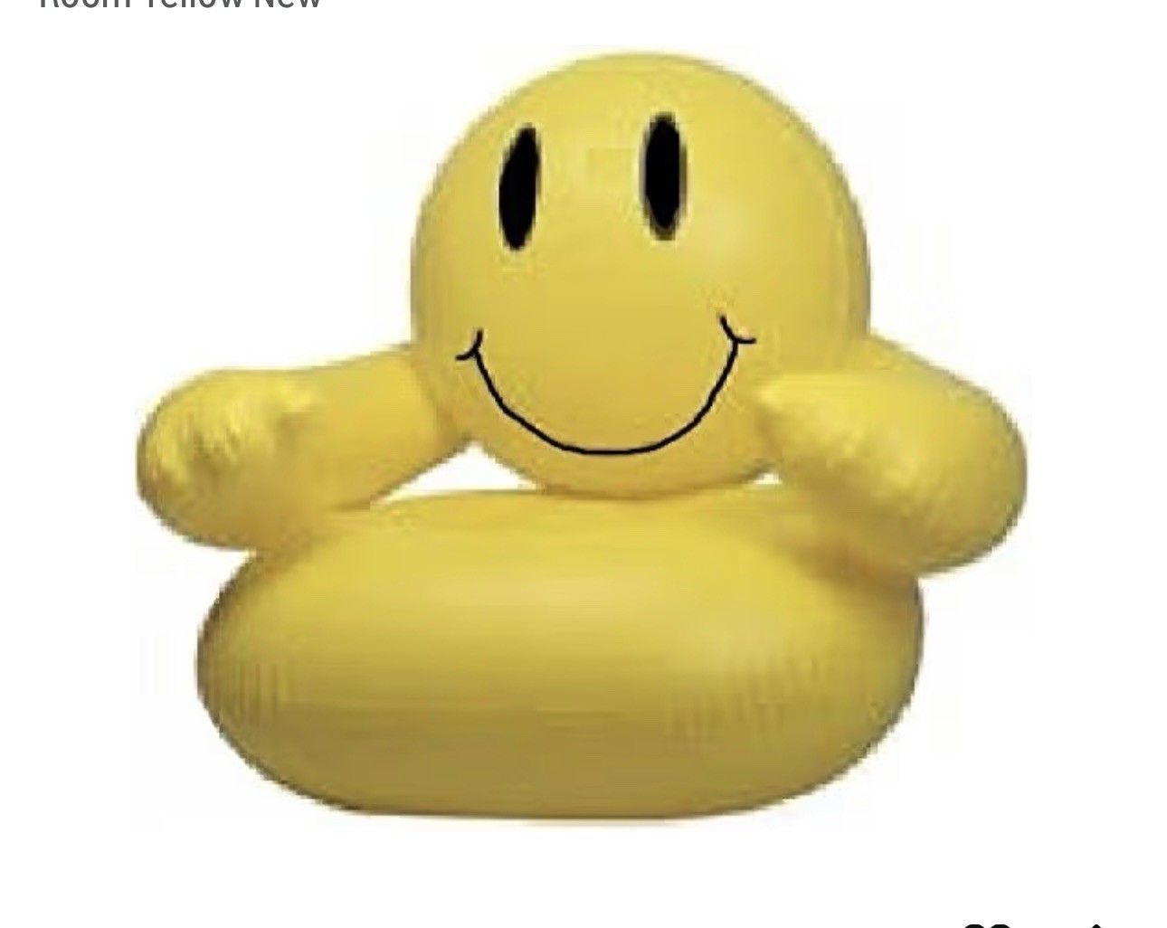 Inflatable Smile Chair Party Accessory Blow Up Furniture Kids Room Yellow 5+