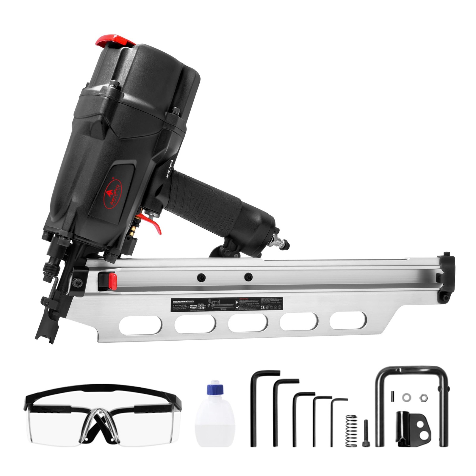 TOOLS Pneumatic Framing Nailer RHF9021, 21 Degree plastic collated nails from...