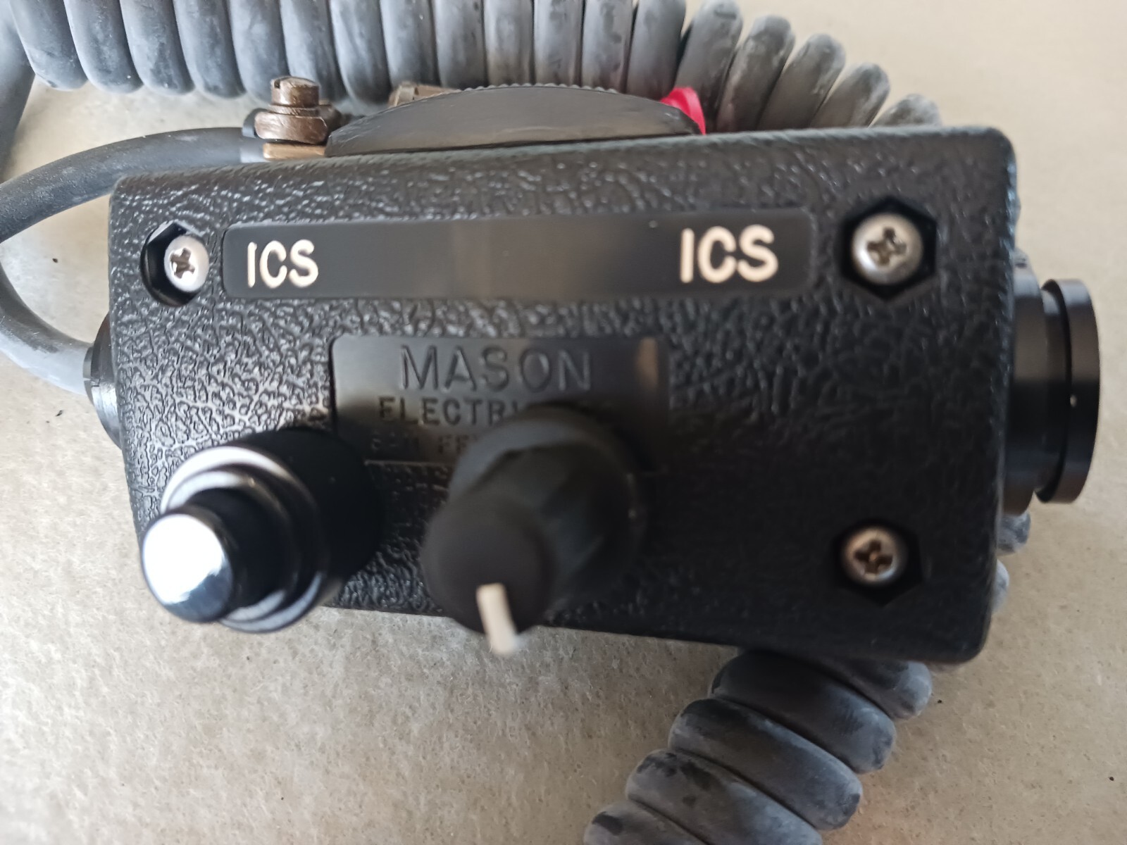Intercom Switch & Cable Assy Mason CE394BX Black Helicopter Style Pilot & Crew