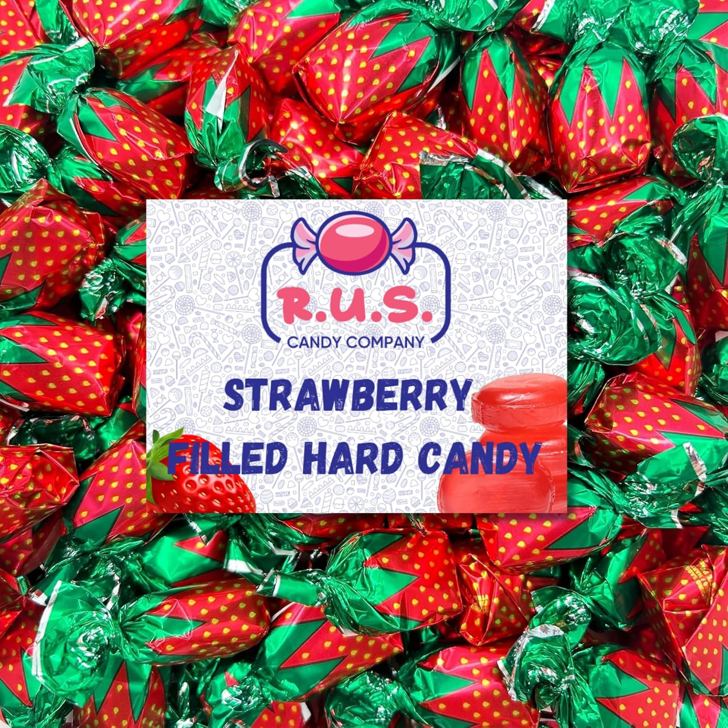 Strawberry Filled Hard Candy Bulk – Fruit Filled Hard Candy Individually Wrapped