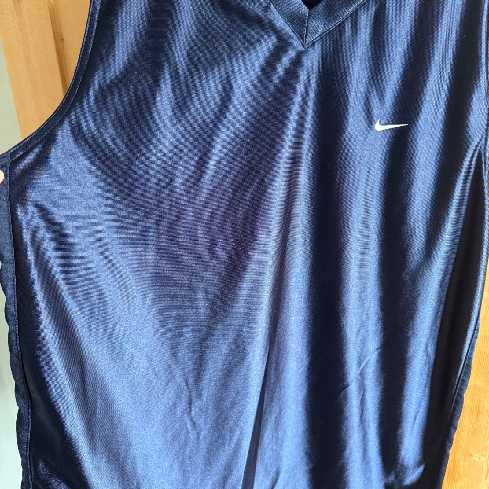 Nike Men's XL Reversible Basketball Jersey Blank Navy Blue Solid Sleeveless