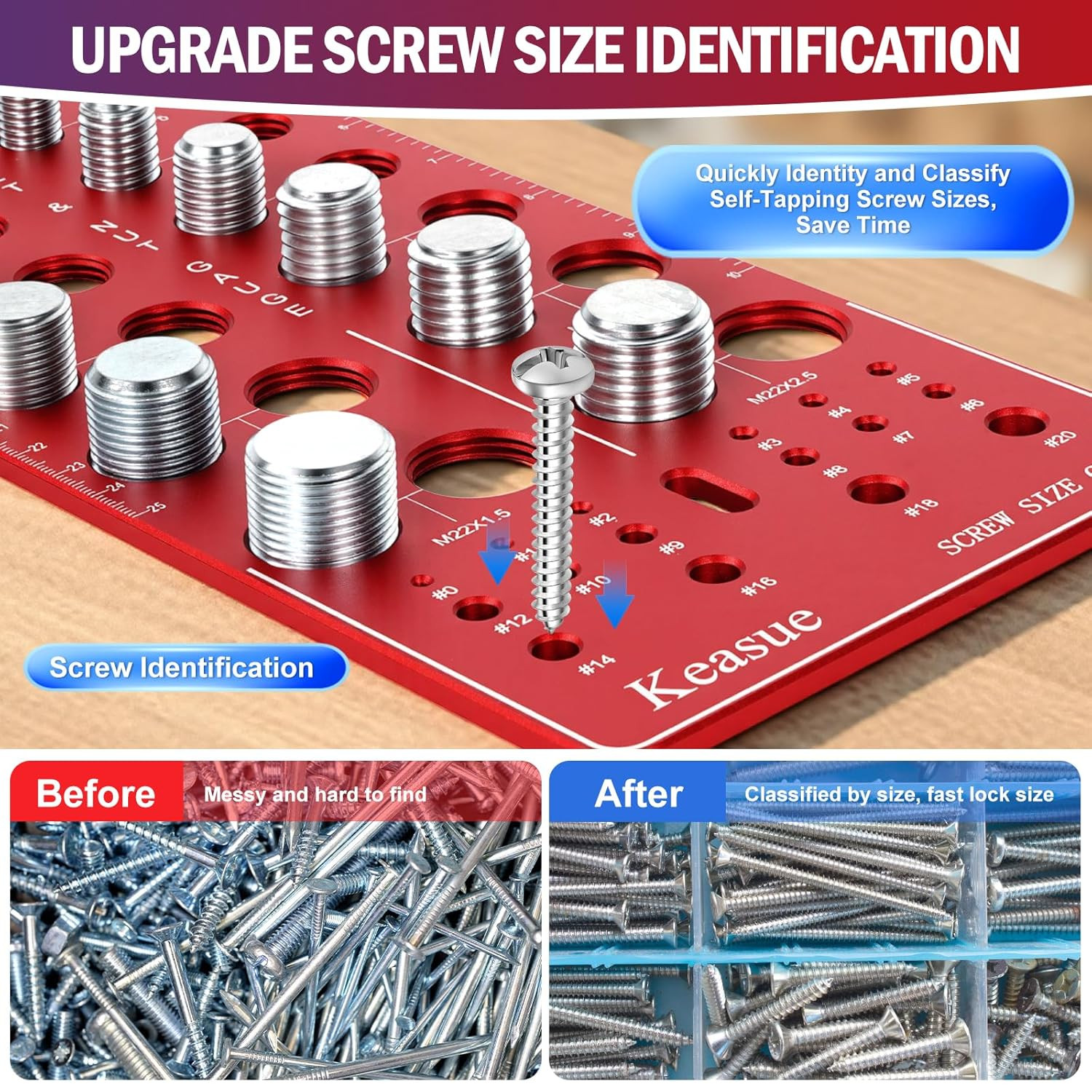 76Pcs Thread Checker, Upgrade Nut and Bolt Thread Checker 34 Standard and 26 Met