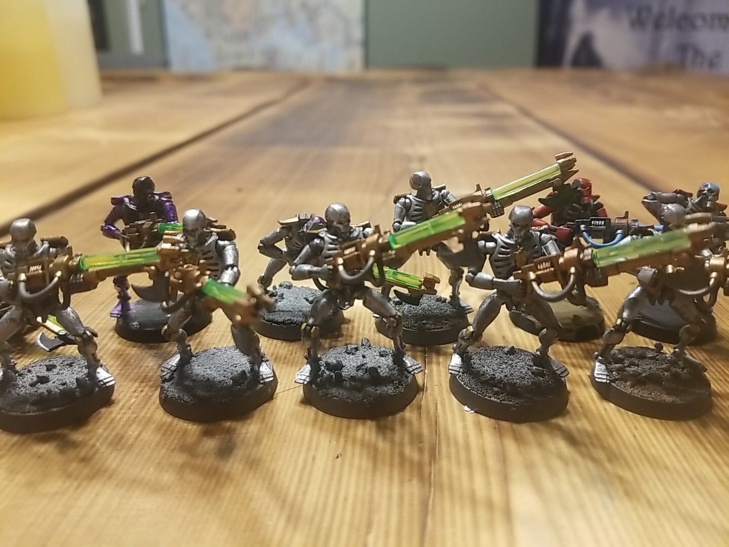 Warhammer 40k Necrom Warriors X11, 10 Mad Squad Creepily Painted With 1 Bonus