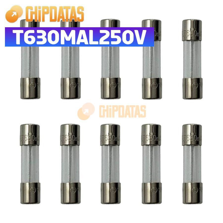 5PCS New T630mAL250V, T630mA 250V, T630mL250V cartridge GLASS fuses 5X20mm