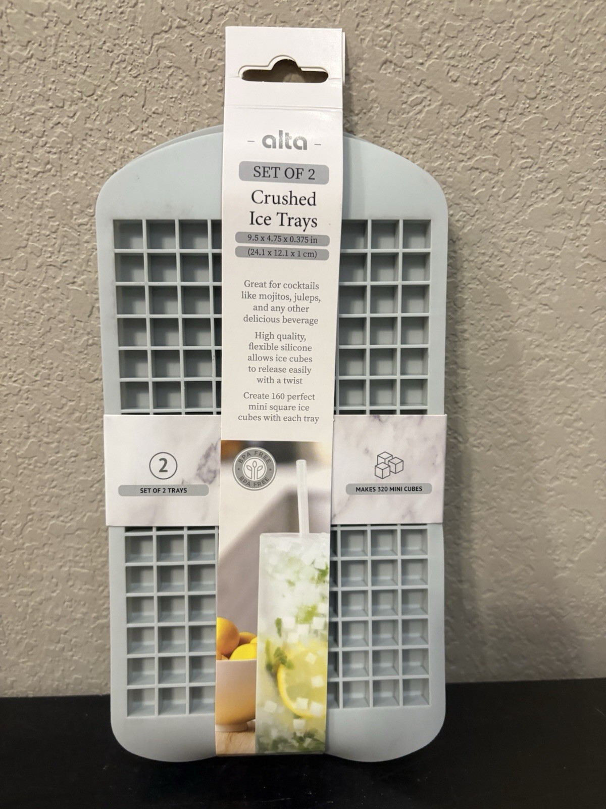 Set Of 2 Silicon Crushed Ice Trays BPA Free Makes 320 Total Cubes New In Package