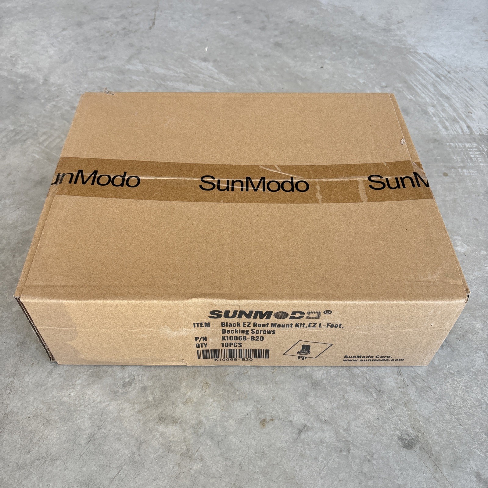Box Of 10 Sunmodo K10068-B20 EZ Roof Mount Kit EZ L- Foot Balck