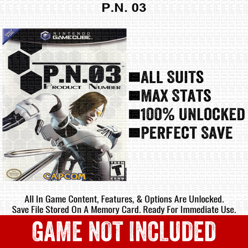 P.N. 03 100% Nintendo GameCube Memory Card Save CHEATS
