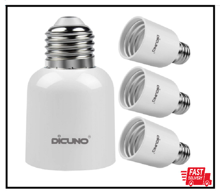 DiCUNO E26 to E39 Socket Adapter, Medium E26 to Mogul E39 Screw Base Light Bulb