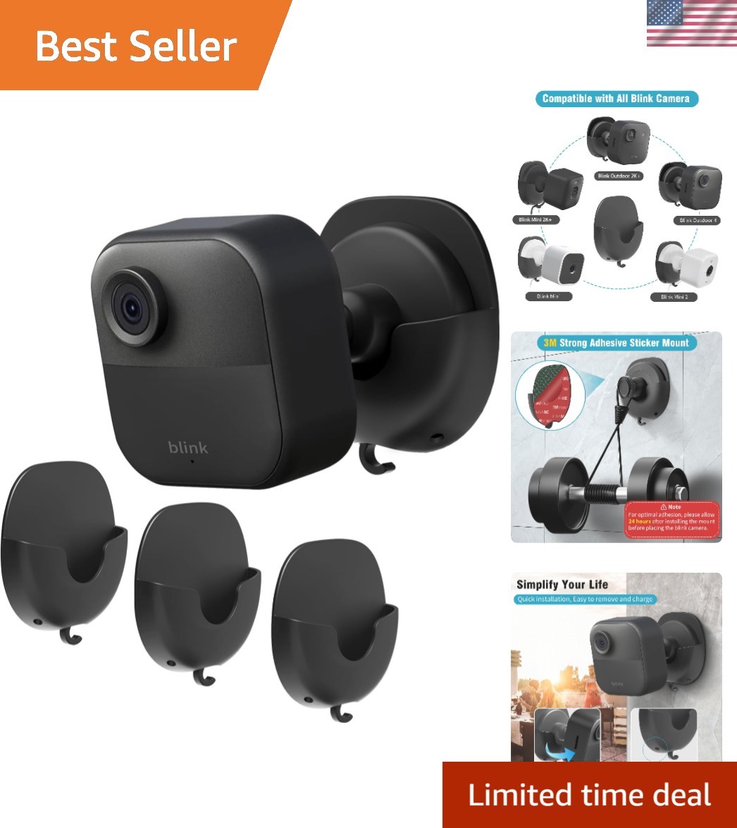 Elegant Black Blink Camera Wall Mount Holder - 3 Pack with Unique Angle Design