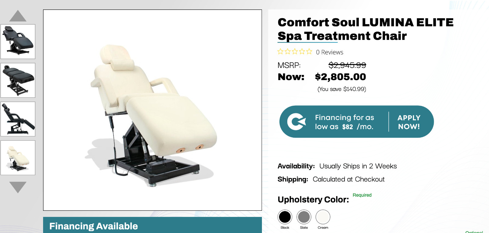 Comfort Soul Lumina Elite Spa Treatment Chair – BRAND NEW IN BOX