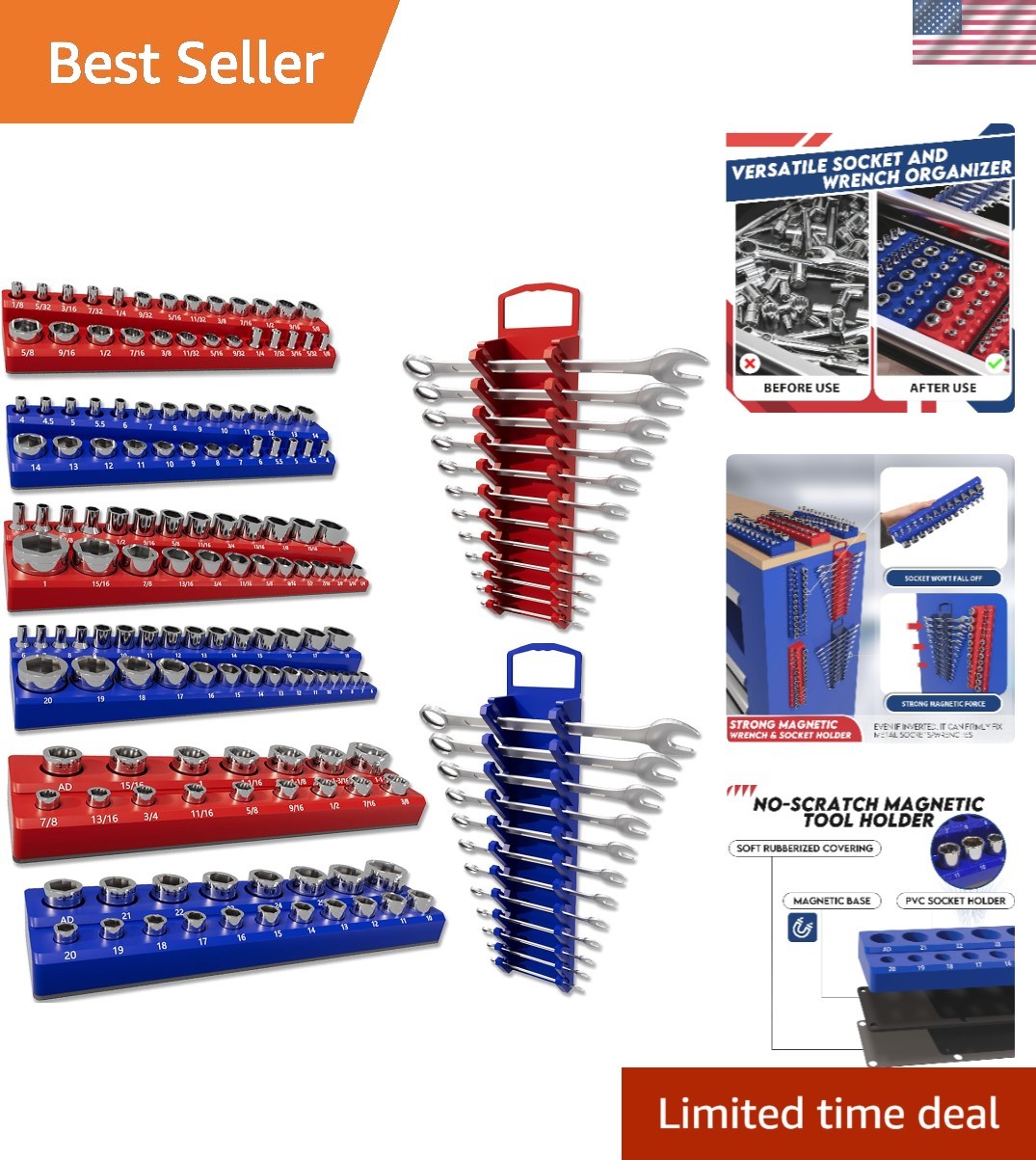 8-Piece Tool Holder with Wrench Compatibility - Organize Your Workspace