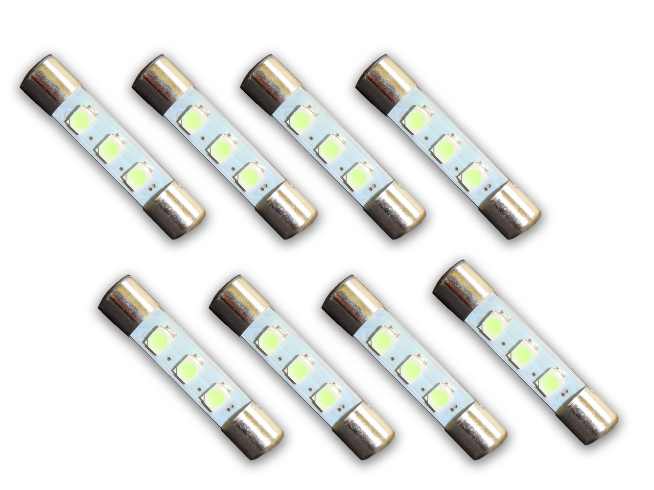 8 WARM WHITE 8V LED Lamp Fuse-Type Bulbs for Pioneer SX-939, SX-1010 - 8WW