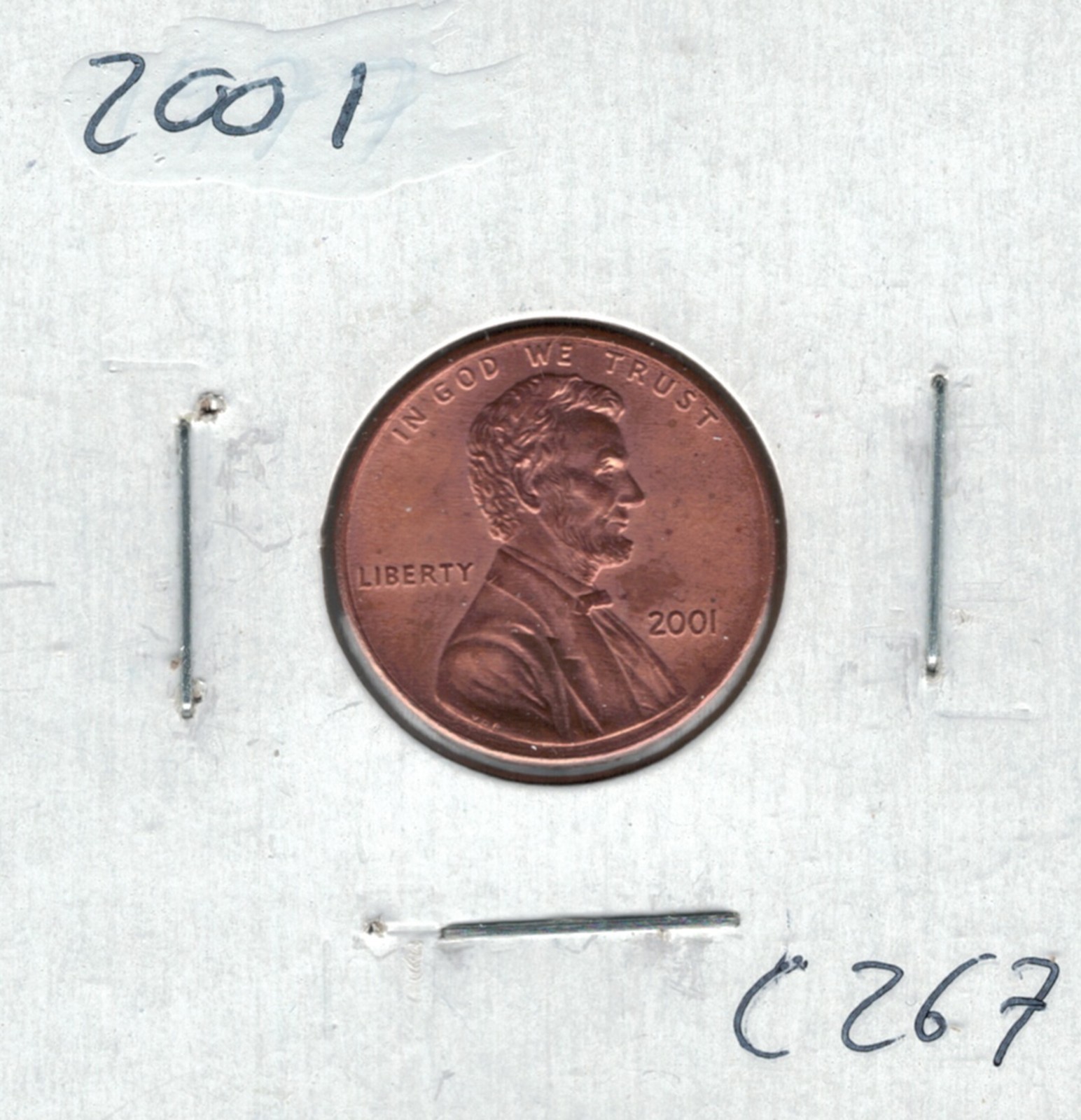 2001 Lincoln Memorial Penny C267 !!!Free Shipping!!!