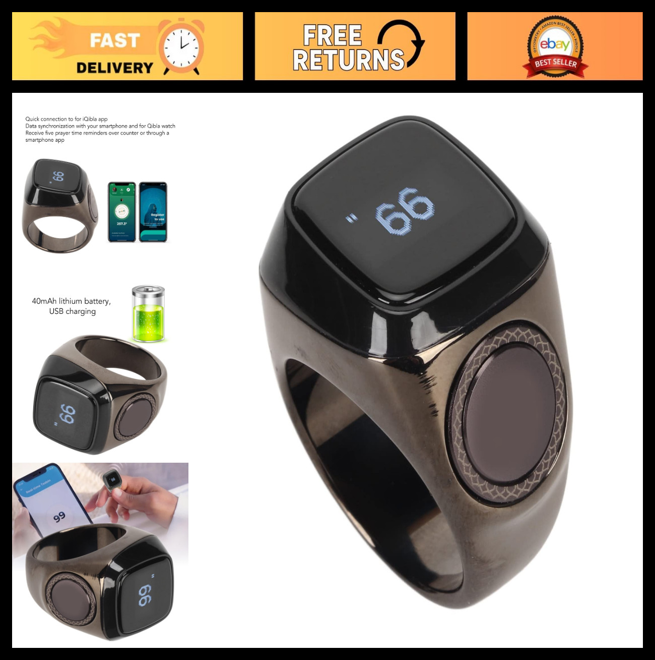 Digital Finger Tally Counter Clicker - Resettable Handheld Lap Counter with Char