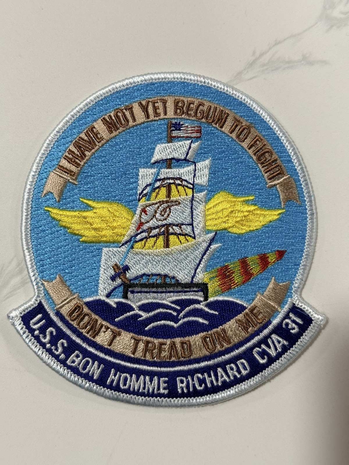 ORIGINAL USN US NAVY USS BON HOMME CVA-31 AIRCRAFT CARRIER MILITARY PATCH
