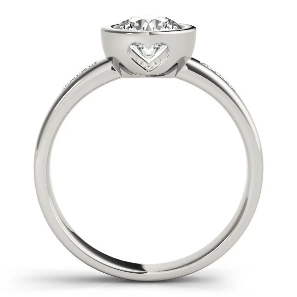Lab-Created 2.10 Ct Round Cut VVS1 Diamond Engagement Ring 14K White Gold Finish