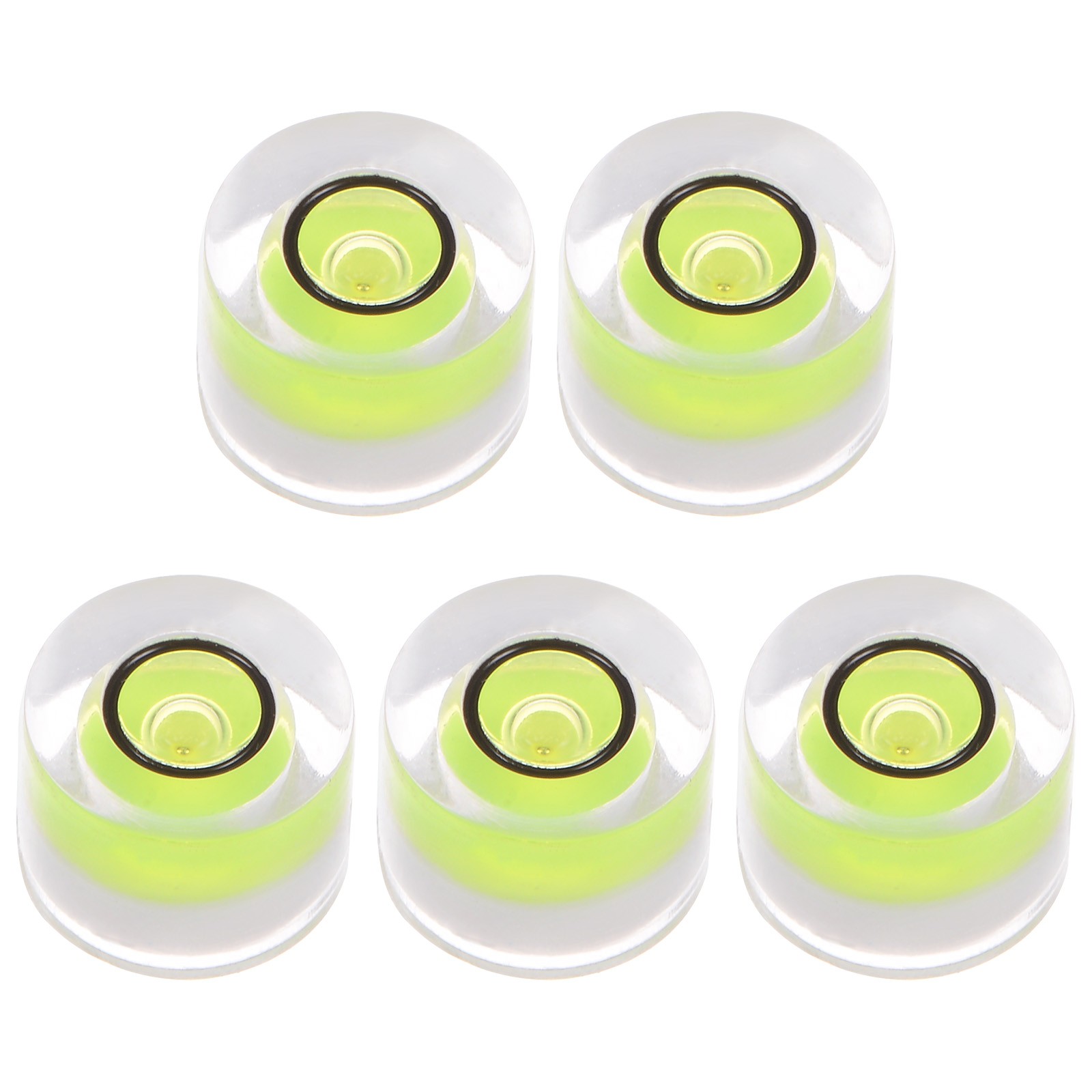 5pcs Round Bubble Level 8x5.5mm Mini Circular Bullseye Spirit Levels Lime
