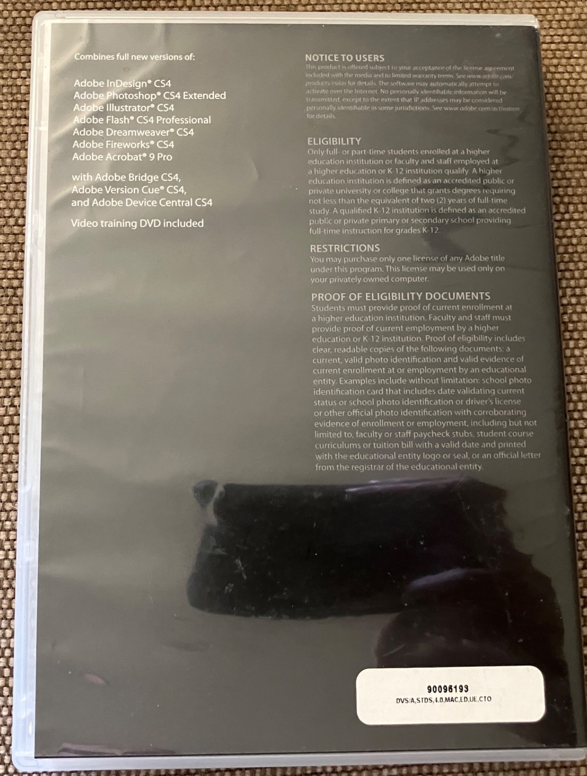 Adobe Creative Suite 4 Design Premium (MAC OS) Educational Student 4-Disc Set