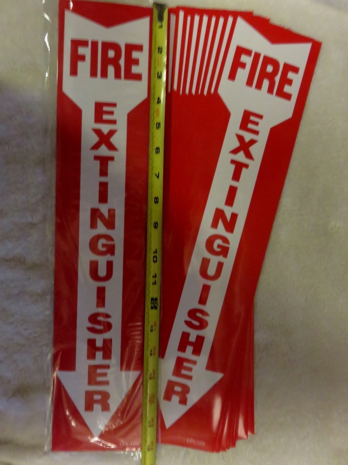 🔥🧯LOT OF 20  SELF-ADHESIVE 4" X 18' VINYL "FIRE EXTINGUISHER ARROW" SIGN'S NEW