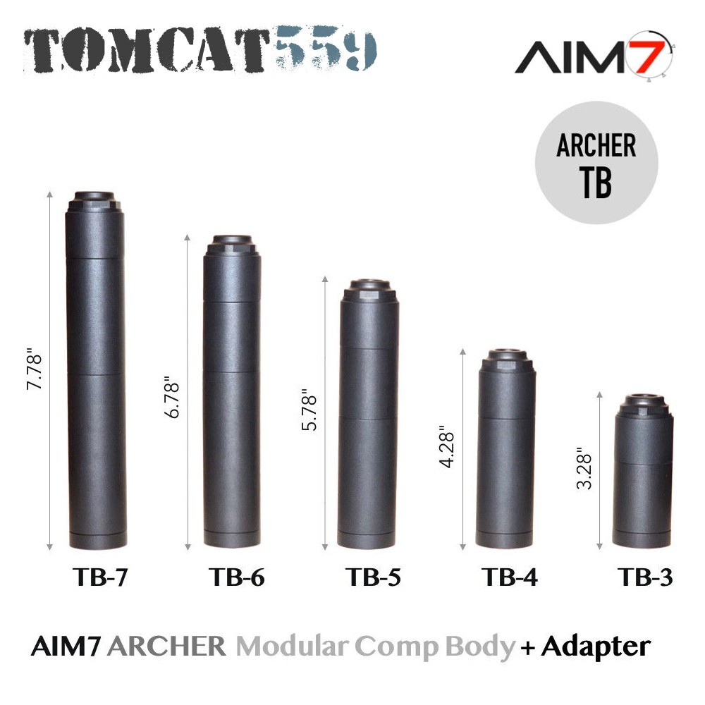 AIM7 ARCHER Modular Comp End Cap ARCHER-TC CNC High-Quality Aluminum Black